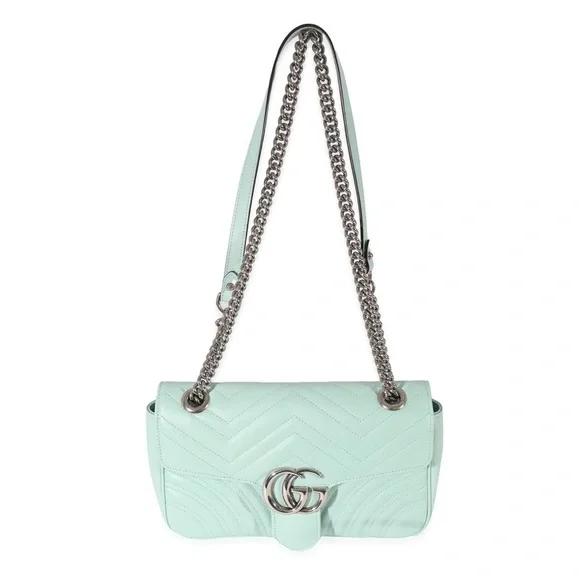 GUCCI GG Marmont Matelasse Leather Crossbody Bag Seafoam with original dustbag - Picture 3 of 15